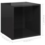 vidaXL Meuble TV Noir brillant 37x35x37 cm Aggloméré