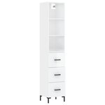 vidaXL Buffet haut Blanc brillant 34 5x34x180 cm Bois d'ingénierie