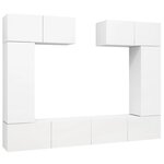 vidaXL Ensemble de meuble TV 6 Pièces Blanc Aggloméré