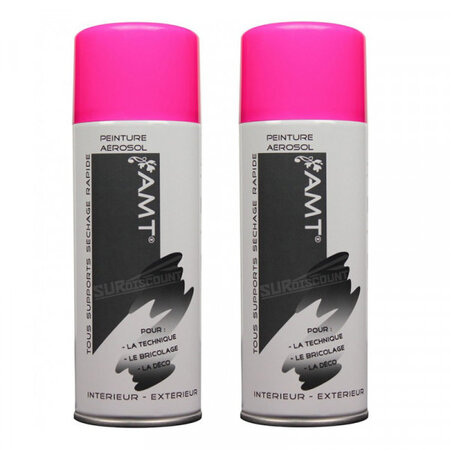 Lot de 2 bombes de peinture - rose fluo - amt