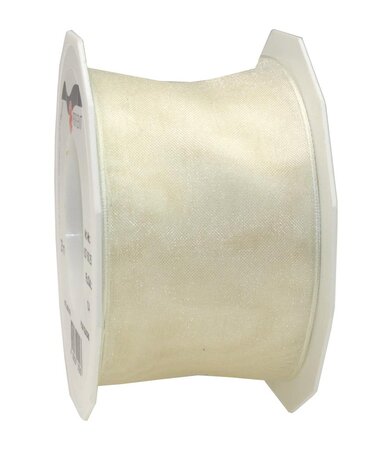 Organza four seasons 25-m-rouleau 60 mm créme laitonné