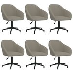 vidaXL Chaises pivotantes à manger lot de 6 gris clair velours