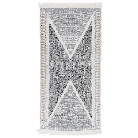 vidaXL Tapis Noir et gris 80x150 cm Coton