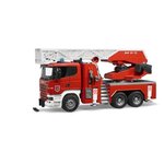 BRUDER - Camion pompier SCANIA R-serie, avec échelle, pompe a eau et module son et lumiere - 59 cm