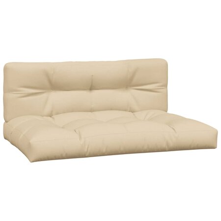 vidaXL Coussins de palette 2 Pièces beige tissu