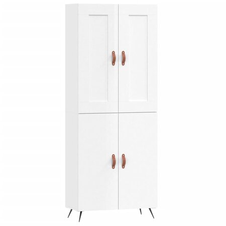 vidaXL Buffet haut Blanc brillant 69 5x34x180 cm Bois d'ingénierie