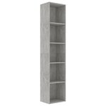 vidaXL Bibliothèque Gris béton 40x30x189 cm Aggloméré