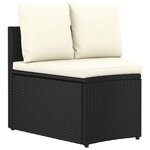 vidaXL Salon de jardin 7 Pièces avec coussins Résine tressée Noir