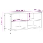 vidaXL Meuble TV Chêne marron 100x40x50 cm Bois d'ingénierie