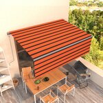 vidaXL Auvent automatique rétractable et store 4 5x3m Orange et marron
