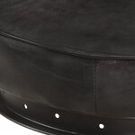 vidaXL Tabourets de bar lot de 2 noir cuir véritable de chèvre