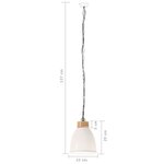 vidaXL Lampe suspendue industrielle Blanc Fer et bois solide 23 cm E27
