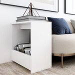 vidaXL Table d'appoint Blanc 50x26x50 cm Aggloméré