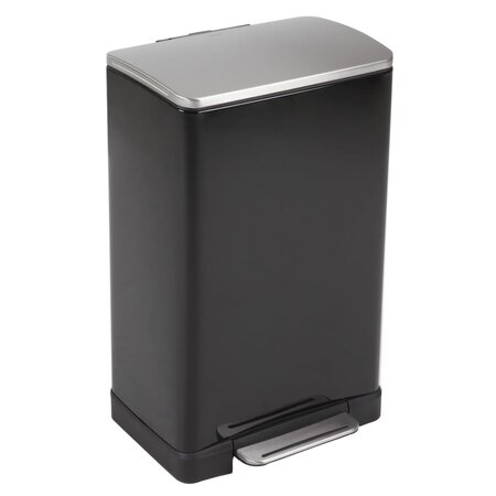 EKO Poubelle à pédale E-Cube 40 L Noir mat