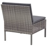 vidaXL Salon de jardin 6 Pièces avec coussins Résine tressée Gris