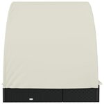 vidaXL Transat 2 places avec toit rond noir 211x112x140 cm