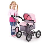 Bayer poussette pour poupée trendy gris et rose 13008aa