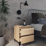 vidaXL Tables de chevet 2 Pièces Chêne sonoma 40x35x50 cm Aggloméré