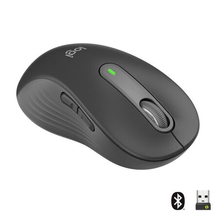 Souris sans fil logitech signature m650 l - gauche - pour mains larges  silencieuse  bluetooth  boutons programmables - graphite