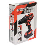 Yato perceuse à percussion avec batterie li-ion 2 0ah 18v 40nm