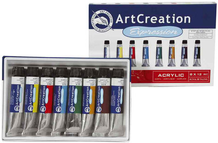 Acrylique ArtCreation EXpression, 12 ml, set 8 ROYAL TALENS