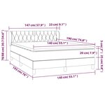 vidaXL Lit à sommier tapissier avec matelas Gris foncé 140x190cm Tissu