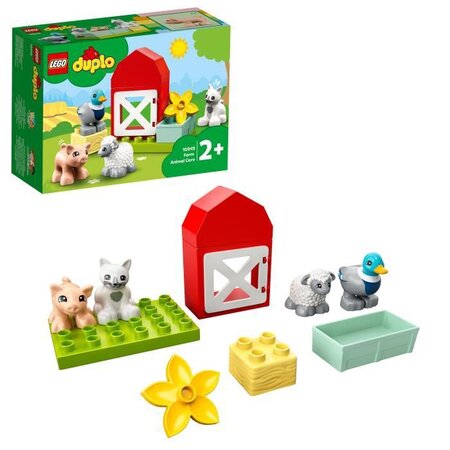 Lego 10949 duplo town les animaux de la ferme jouet avec figurines du canard  cochon et chat pour enfant de 2 ans et +