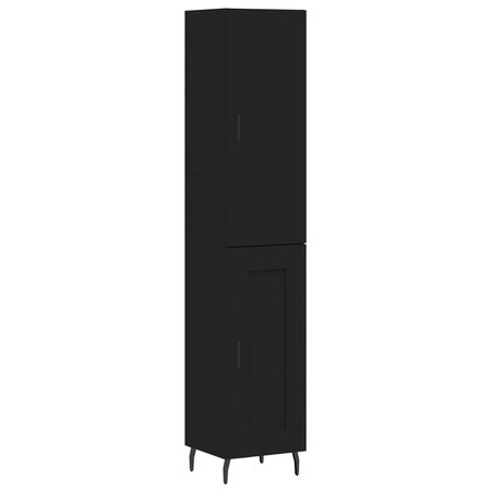vidaXL Buffet haut Noir 34 5x34x180 cm Bois d'ingénierie