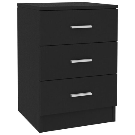 vidaXL Table de chevet Noir 38 x 35 x 56 cm Aggloméré