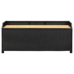 vidaXL Banc de rangement de jardin 120 cm Résine tressée Noir