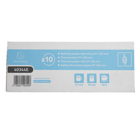 Bobine Pour Tickets De Carte Bancaire 57x50mm - 28m - 1 Pli Thermique 55g/m2. - X 60 - Exacompta