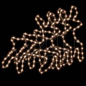 vidaXL Rennes de Noël avec LED 3 Pièces Blanc chaud 57x55x4 5 cm
