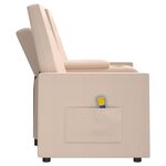 vidaXL Fauteuil de massage inclinable et porte-gobelet 2 places Crème