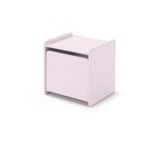 KIDDY Rose Lit simple en bois laqué et brut et sommier + Chevet 1 porte + Coffre à jouets