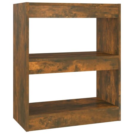 vidaXL Bibliothèque/Séparateur de pièce Chêne fumé 60x30x72 cm