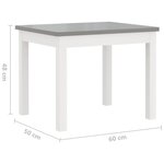 vidaXL Ensemble de table et chaises enfants 4 Pièces Blanc et gris MDF