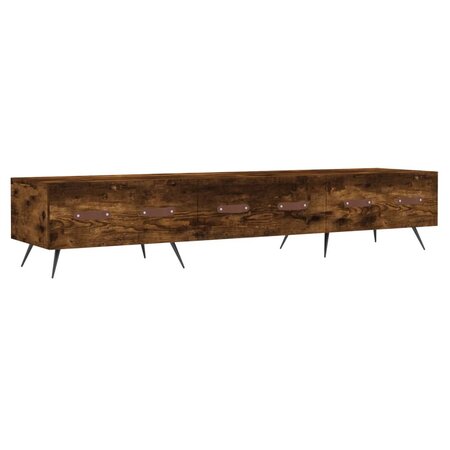 vidaXL Meuble TV chêne fumé 150x36x30 cm bois d'ingénierie