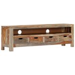 vidaXL Meuble TV Bois massif 130x30x40 cm