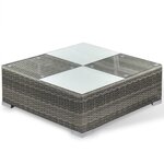 vidaXL Salon de jardin 6 Pièces avec coussins Résine tressée Gris