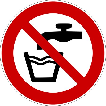 Autocollant vinyl - eau non potable - diamètre de 200 mm uttscheid
