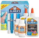 ELMER´S Kit Slime glacial  2 Flacons colle transparente (147 ml)  4 Stylos colle à paillettes  2 flacons liquide magique (68 ml)