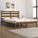 vidaXL Cadre de lit Marron miel Bois de pin massif 140x200 cm