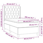 vidaXL Lit à sommier tapissier et matelas Gris clair 80x200 cm Velours