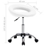 vidaXL Chaise pivotante de salle à manger Blanc Similicuir