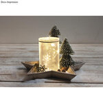 Sapin décoratif enneigé  25cm  vert av. socle bois  bte PVC 1 pce