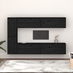 vidaXL Meubles TV 6 Pièces Noir Bois massif de pin