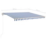 vidaXL Auvent rétractable automatique 400x350 cm Bleu et blanc