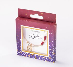 Bracelet éclair avec perles rouges