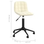 vidaXL Chaises pivotantes à manger lot de 2 crème velours
