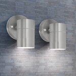 vidaXL Applique murale LED d'extérieur 2 Pièces Acier
